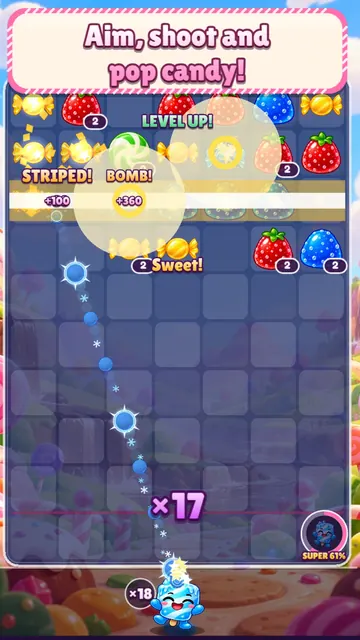 Aim, shoot and pop candy